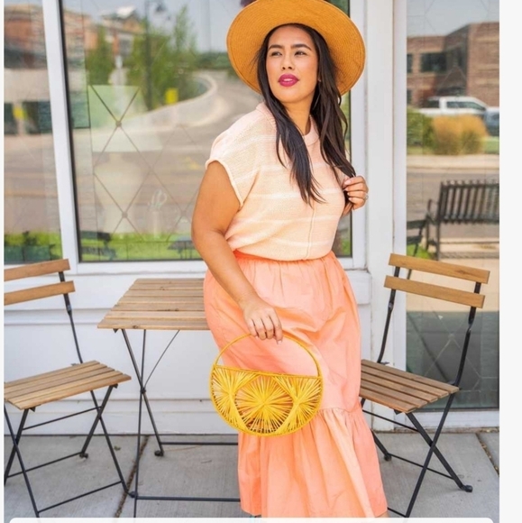 A New Day coral Prarie skirt with pockets - Picture 1 of 8